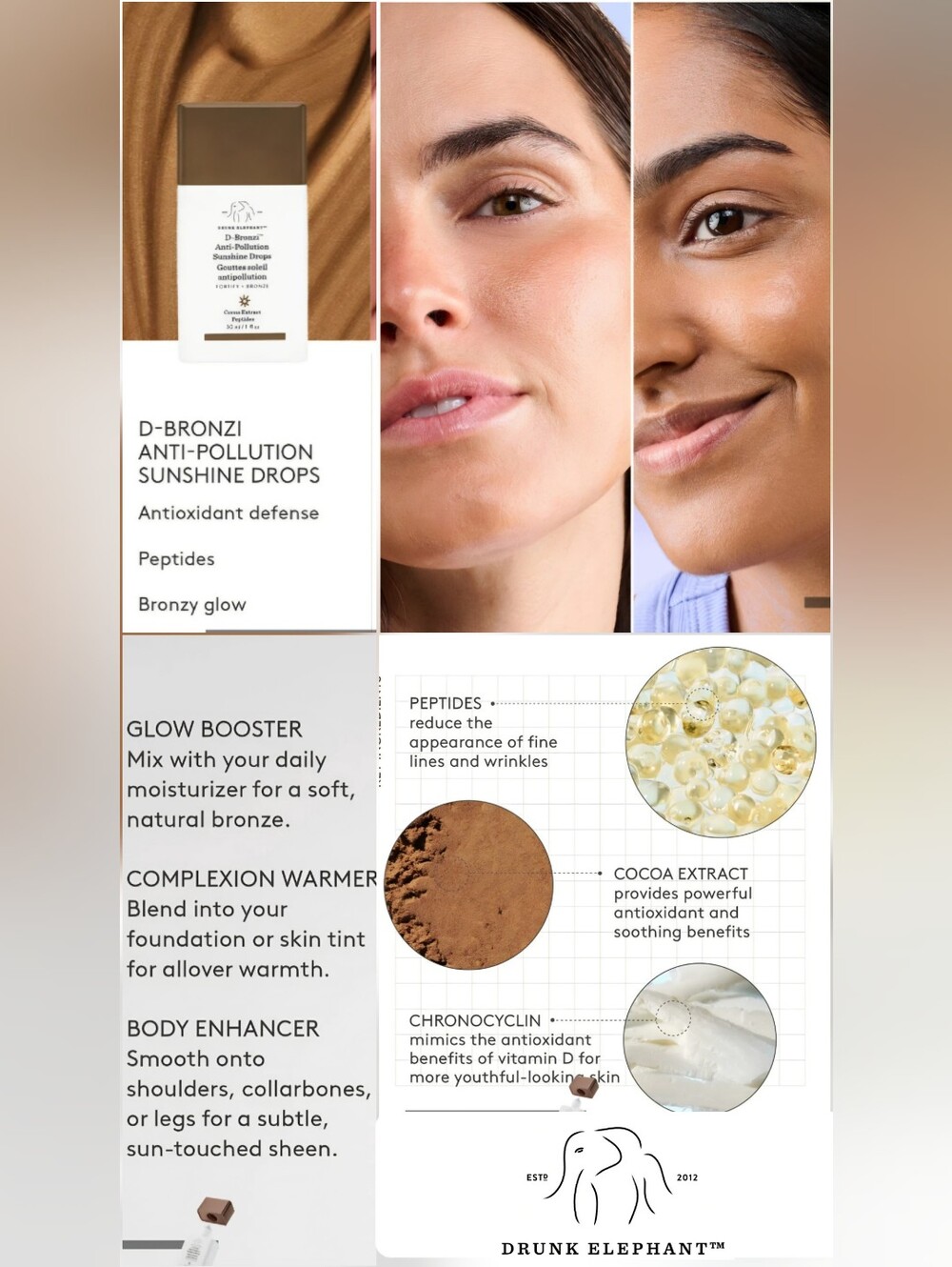 Drunk Elephant D-Bronzi Bronzing Drops With Peptides